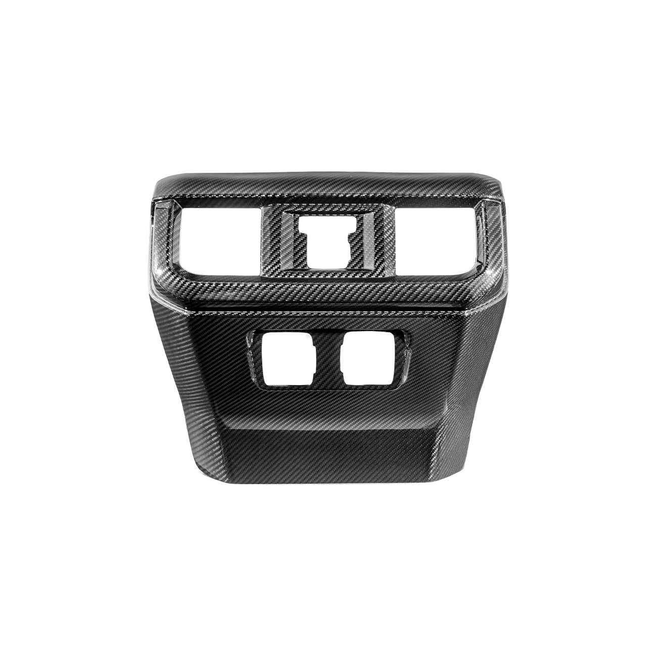 2021-Up Ford F-150 Dry Carbon Fiber Center Console Rear AC Outlet Anti-Kick Panel Cover Overlay