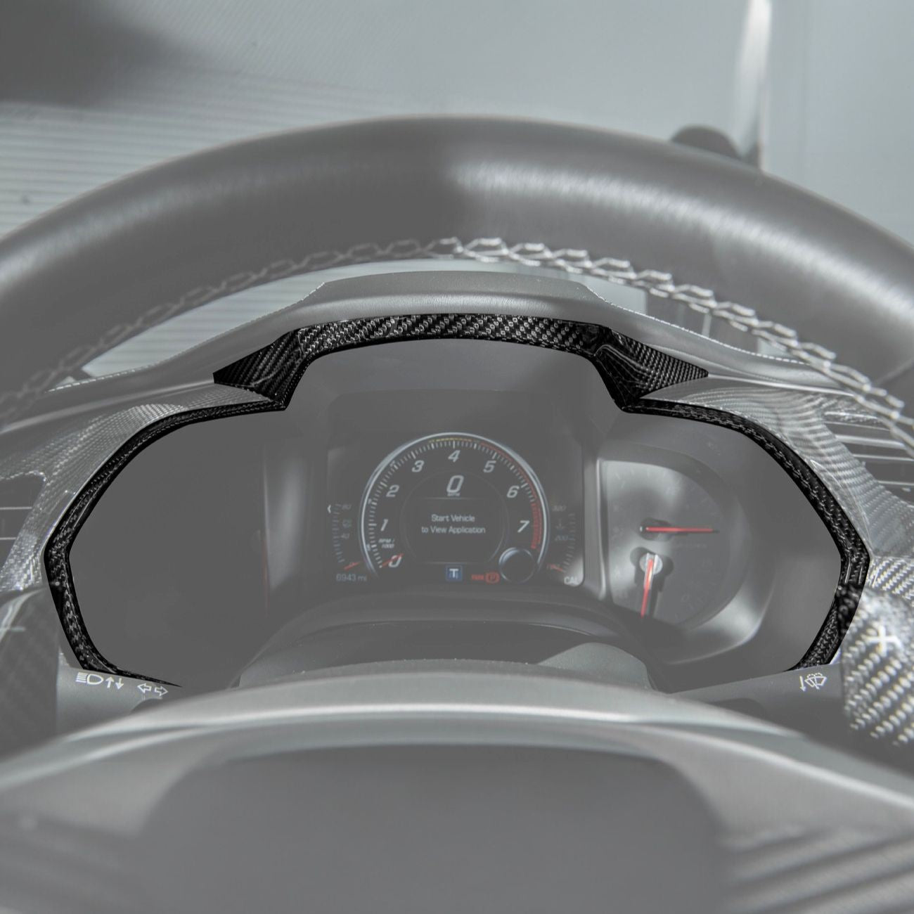 Corvette C7 Dry Carbon Fiber Gauge Cluster Trim Cover Set