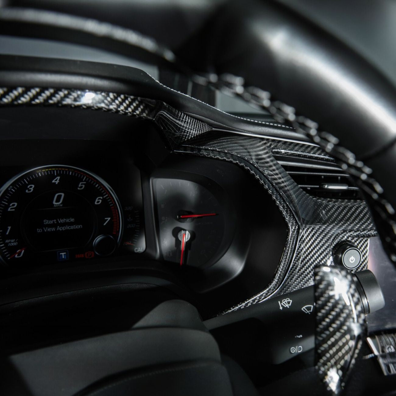Corvette C7 Dry Carbon Fiber Gauge Cluster Trim Cover Set