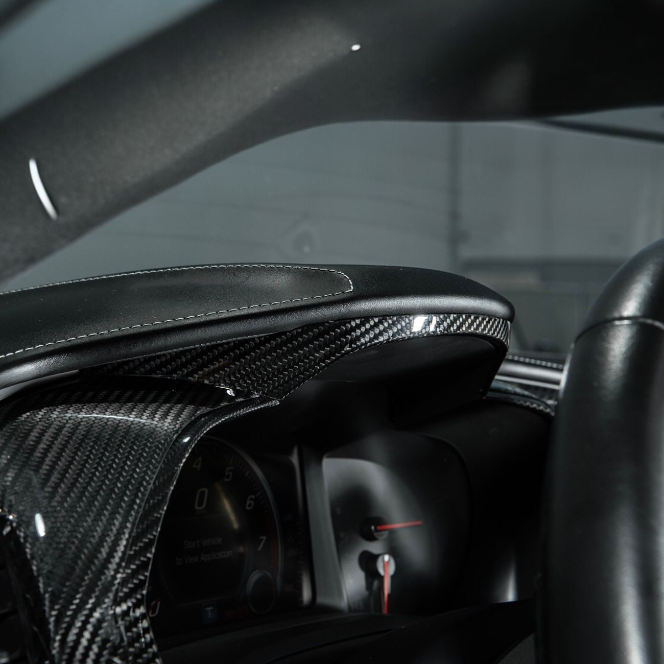 Corvette C7 Dry Carbon Fiber Gauge Cluster Trim Cover Set