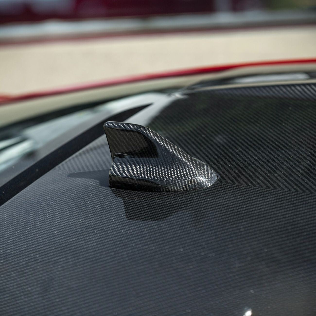 2024-Up Ford Mustang Carbon Fiber Shark Fin Roof Top Antenna Cover
