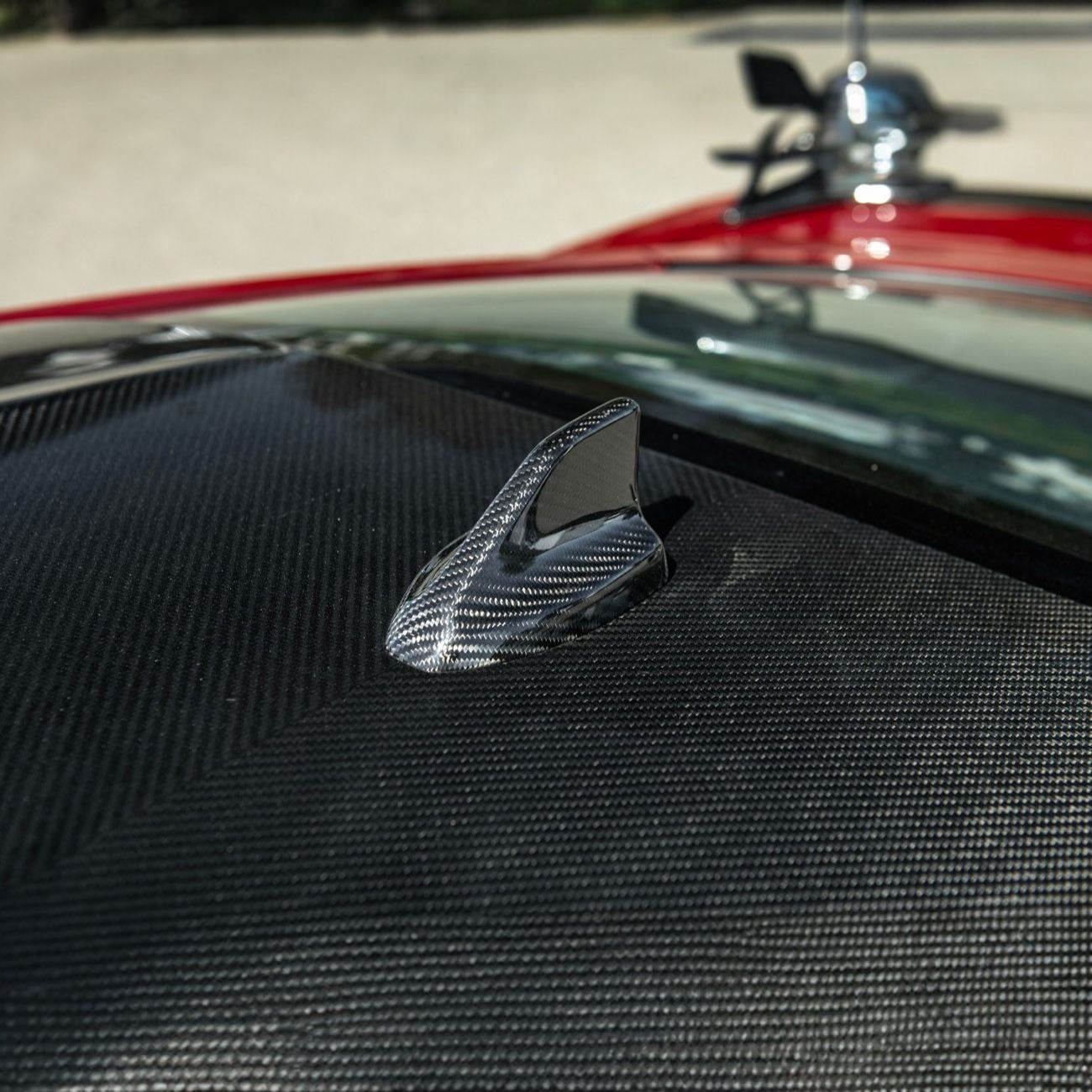 2024-Up Ford Mustang Carbon Fiber Shark Fin Roof Top Antenna Cover
