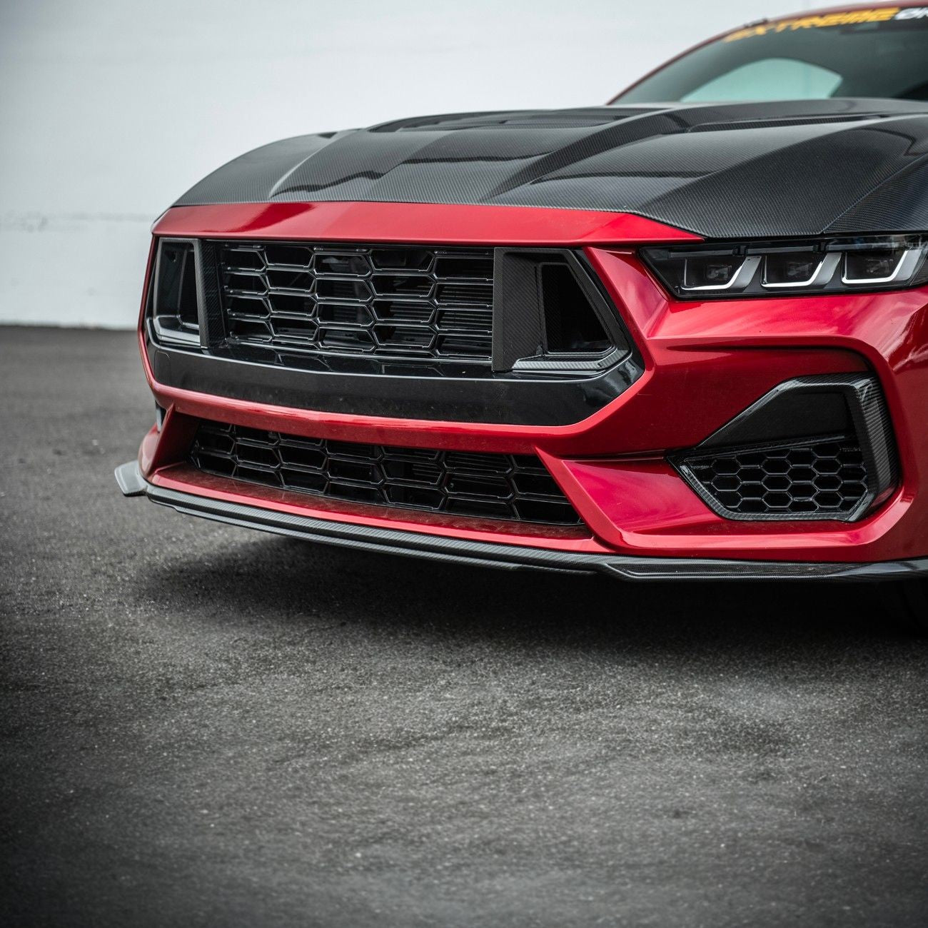 2024-Up Ford Mustang Carbon Fiber DarkHorse Style Front Grille Side Nostril Air Intake Trim Covers