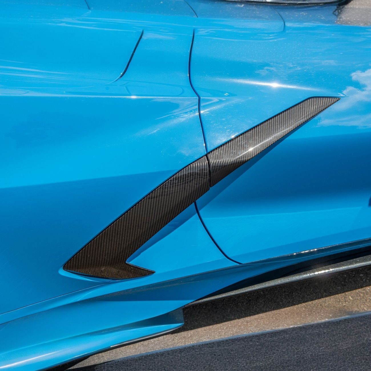 Corvette C8 Carbon Fiber GM Factory Style Replacement Side Door Scoops