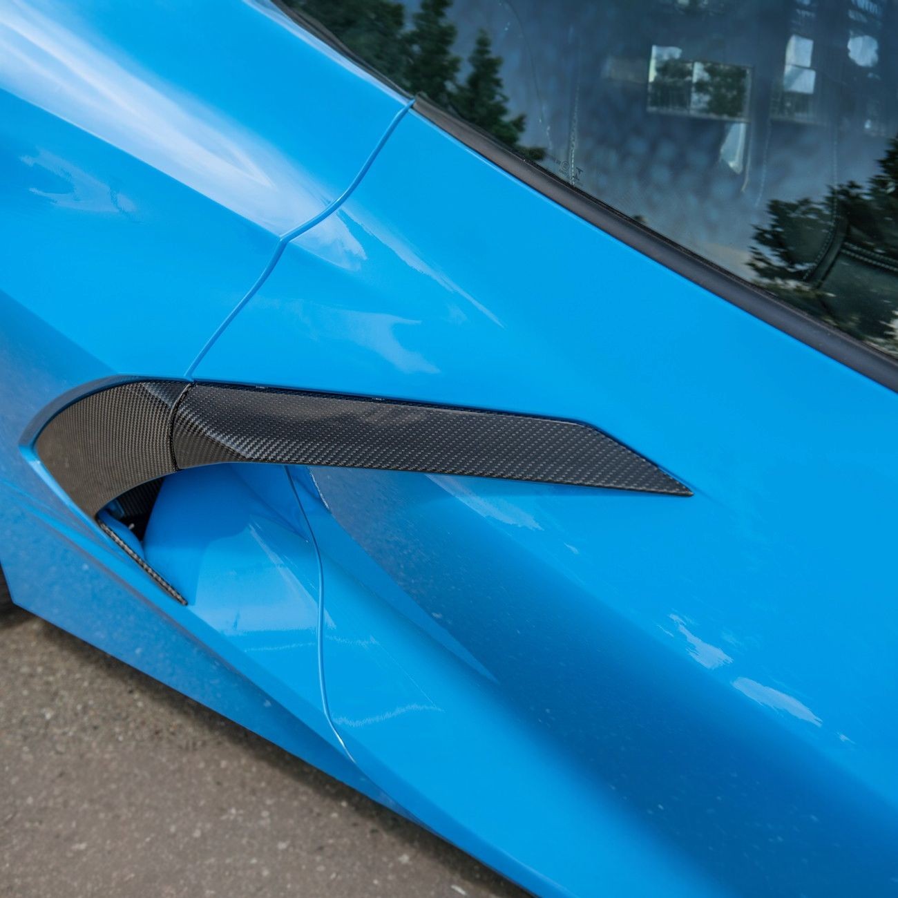 Corvette C8 Carbon Fiber GM Factory Style Replacement Side Door Scoops