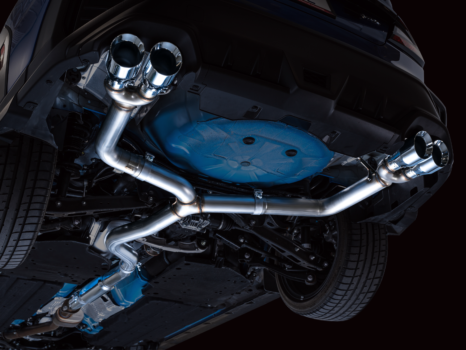AWE Track Edition Exhaust for VB Subaru WRX - Chrome Silver Tips
