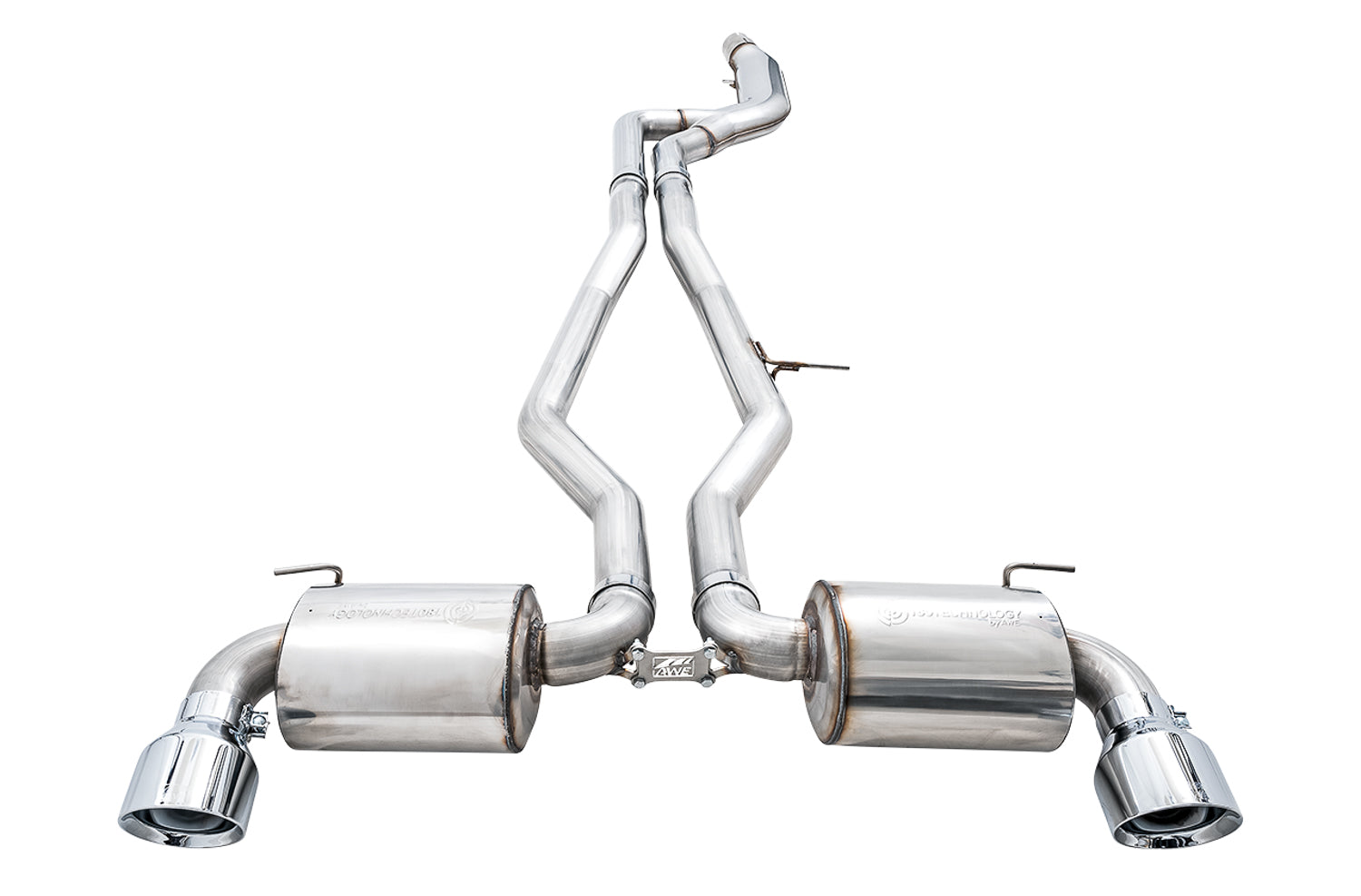 AWE Non-Resonated Touring Edition Exhaust for A90 Supra - 5" Chrome Silver Tips