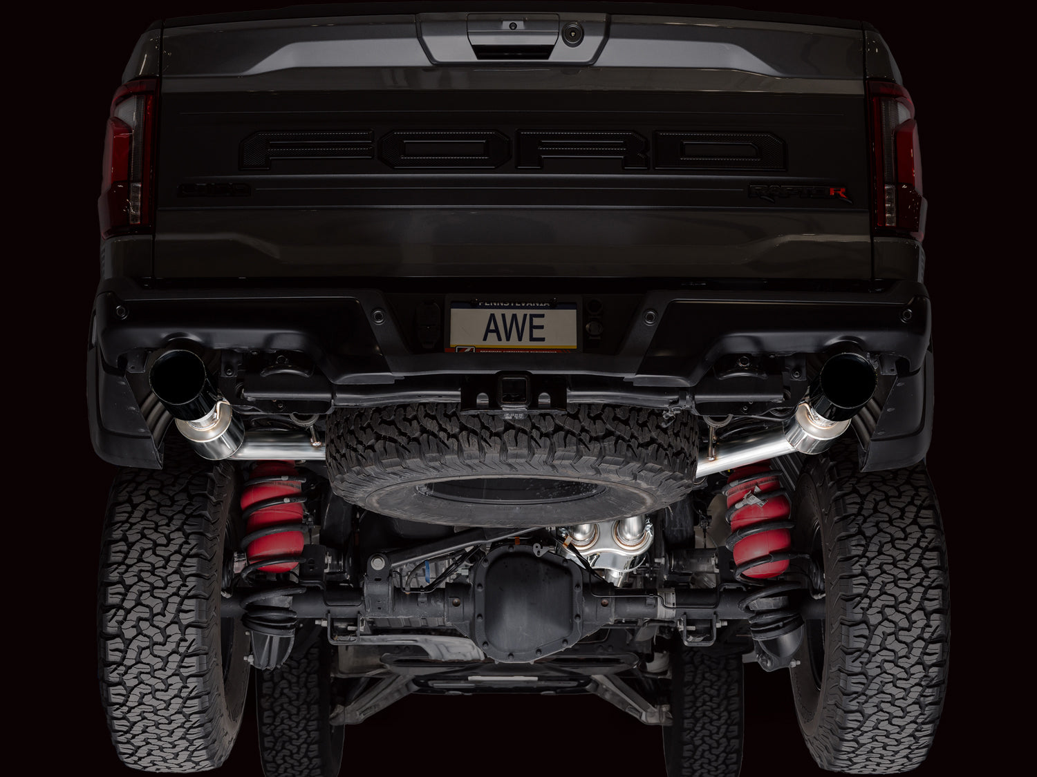 AWE SwitchPath™ Exhaust for Gen 3 Raptor R - Diamond Black Tips
