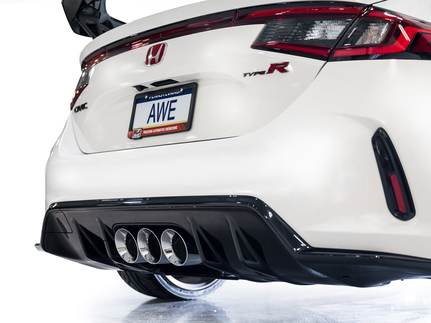 AWE Track Edition Exhaust for FL5 Civic Type R - Triple Chrome Silver Tips