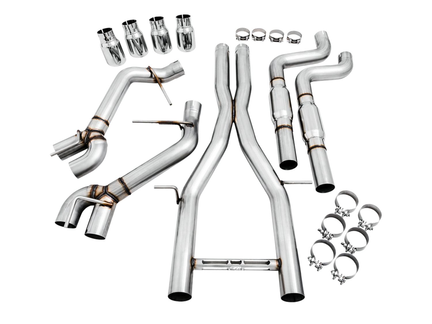 AWE Track Edition Cat-back Exhaust for Gen6 Camaro SS / ZL1 / LT1 - Resonated - Chrome Silver Tips (Quad Outlet)