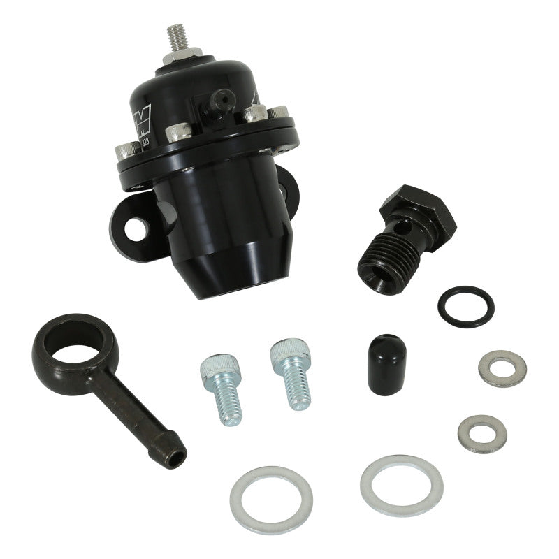 AEM 86-93 Acura / 95-98 TL / 88-91 Civic/CRX / 92-01 Prelude Black Adjustable Fuel Pressure Regulato-Fuel Pressure Regulators-Grocery Getter Performance