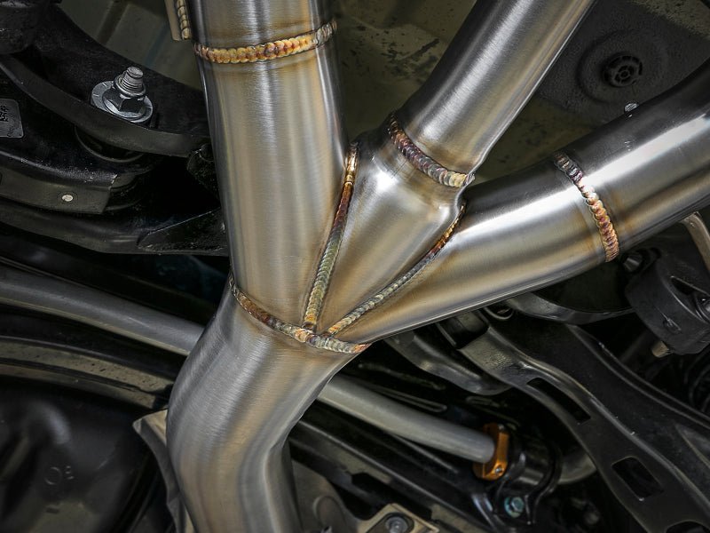 aFe POWER Takeda 2-1/2in to 2-1/4in 304SS Catback Dual-Exit Exhaust 17+ Honda Civic Type R w/CF Tips - Grocery Getter Performance
