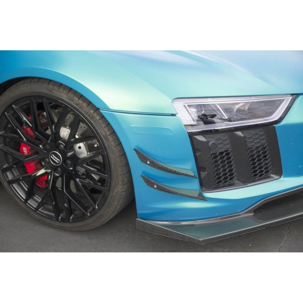 Audi R8 Carbon Fiber Front Bumper Canards 2016-2018-Front Bumper Canards-Grocery Getter Performance