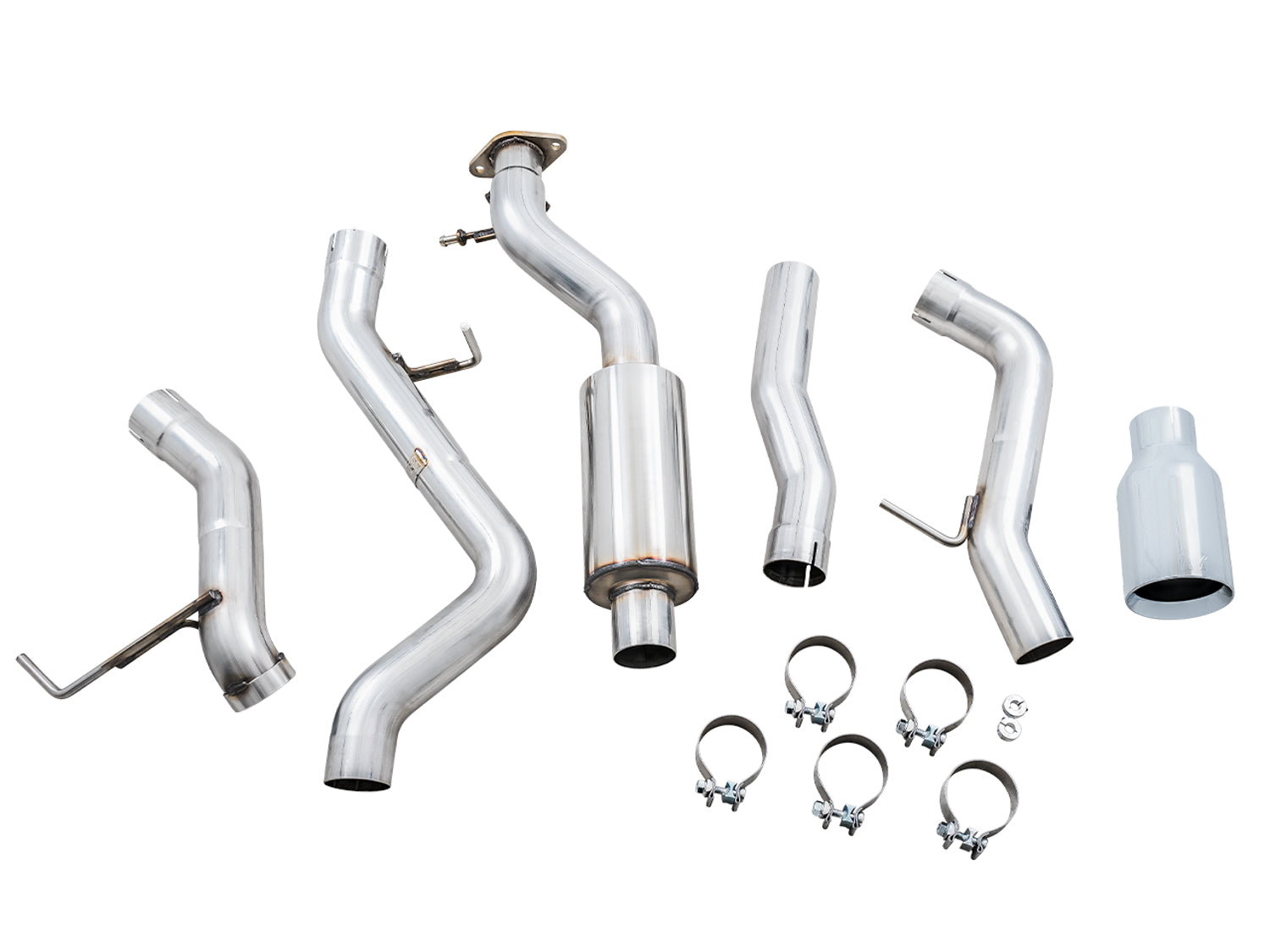 AWE 0FG Catback Exhaust for Ford Bronco with BashGuard™ - Single 5" Chrome Silver Tip