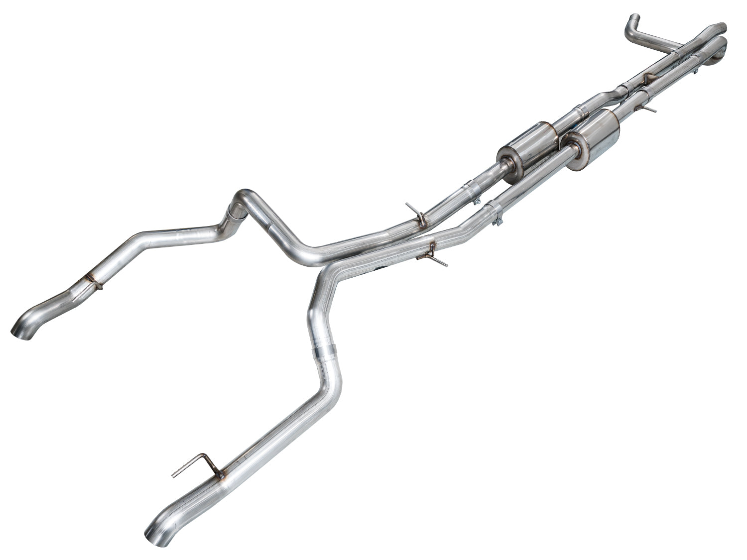 AWE 0FG Catback Split Rear Exit Exhaust for 4th Gen Silverado/Sierra 1500 6.2L (with bumper cutouts) - OE Tips