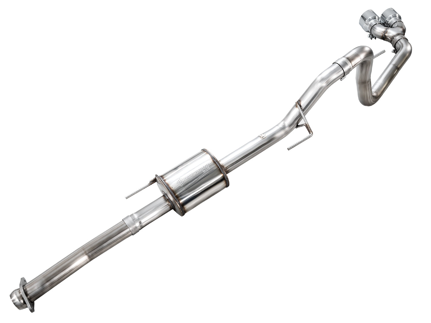 AWE 0FG Dual Side Exit Exhaust for Ford F-150 Regular Cab - 4.5" Chrome Silver Tips