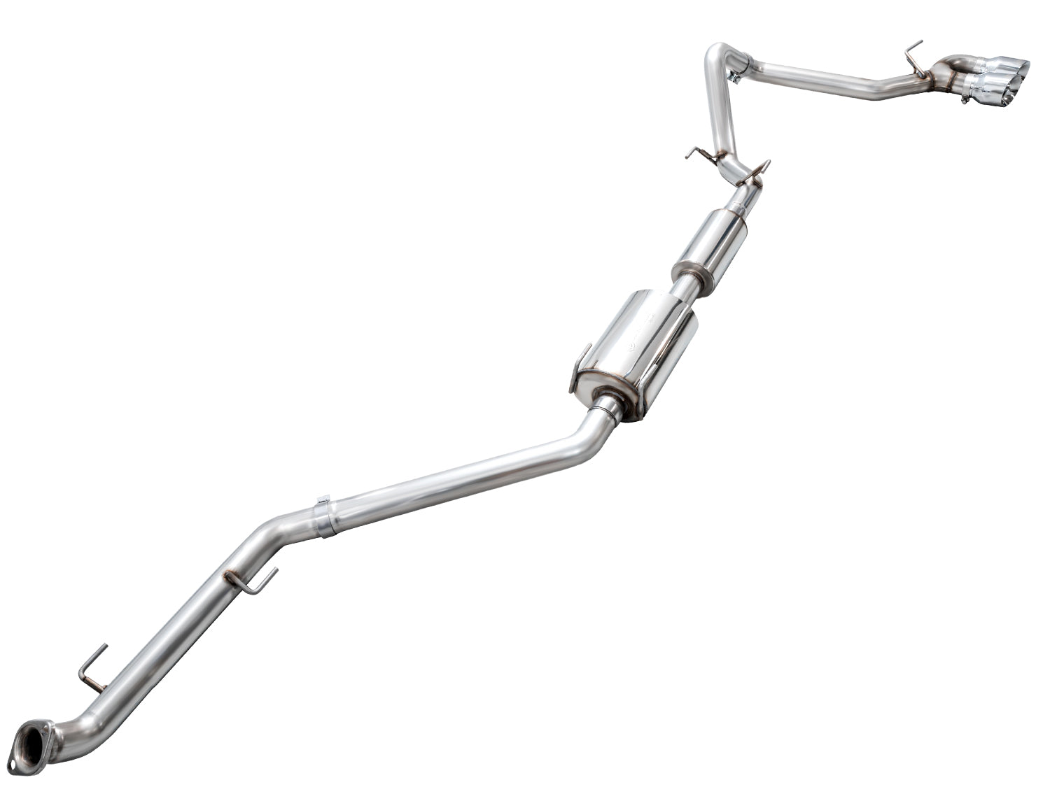 AWE 0FG Exhaust for 4th Gen Toyota Tacoma - Dual Chrome Silver Tips