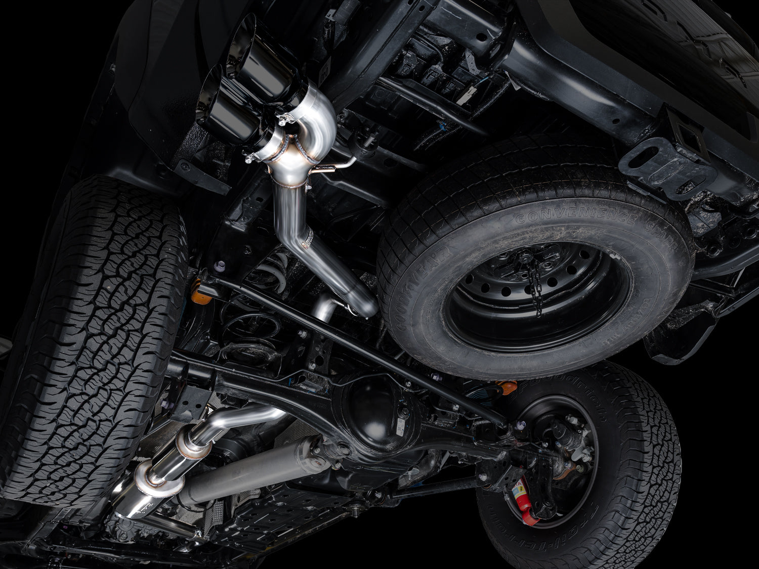AWE 0FG Exhaust for 4th Gen Toyota Tacoma - Dual Diamond Black Tips
