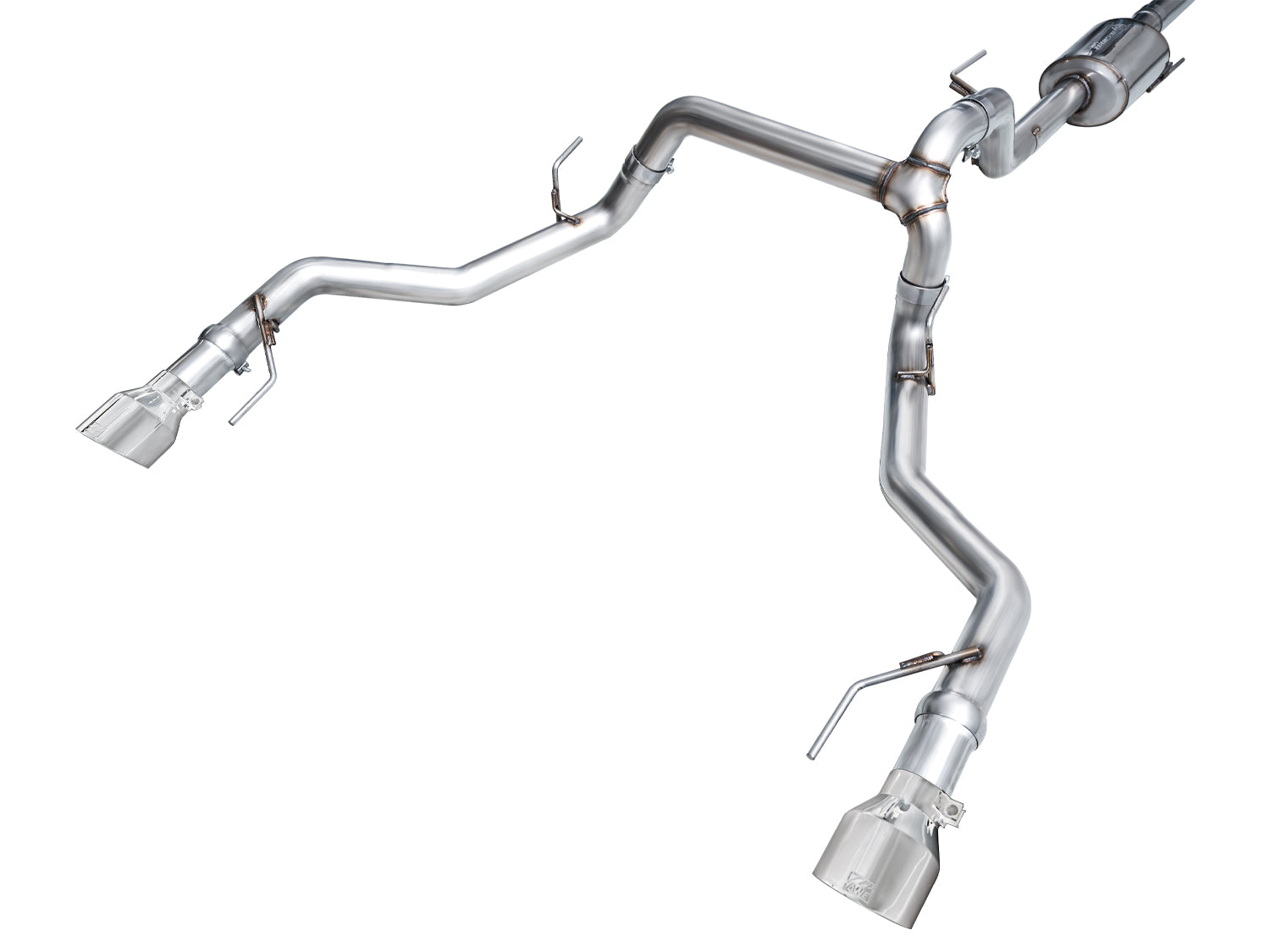 AWE 0FG Non-Resonated Catback for '21+ Ford F-150 Tremor (With Bumper Cutouts) - Chrome Silver Tips