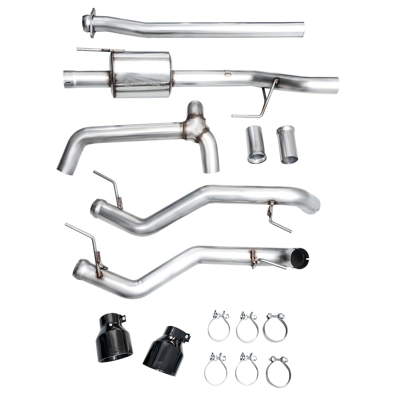 AWE 0FG Non-Resonated Catback for '21+ Ford F-150 Tremor (With Bumper Cutouts) - Diamond Black Tips