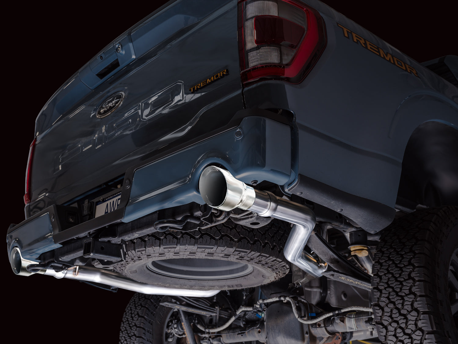 AWE 0FG Resonated Catback for '21+ Ford F-150 Tremor (With Bumper Cutouts) - Chrome Silver Tips