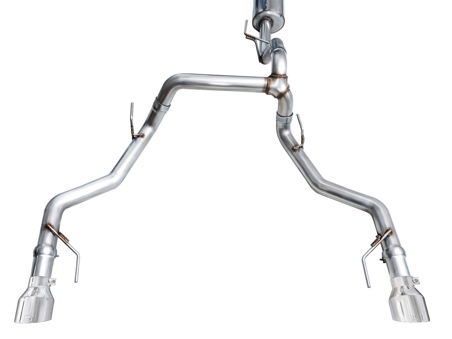 AWE 0FG Resonated Catback for '21+ Ford F-150 Tremor (With Bumper Cutouts) - Chrome Silver Tips