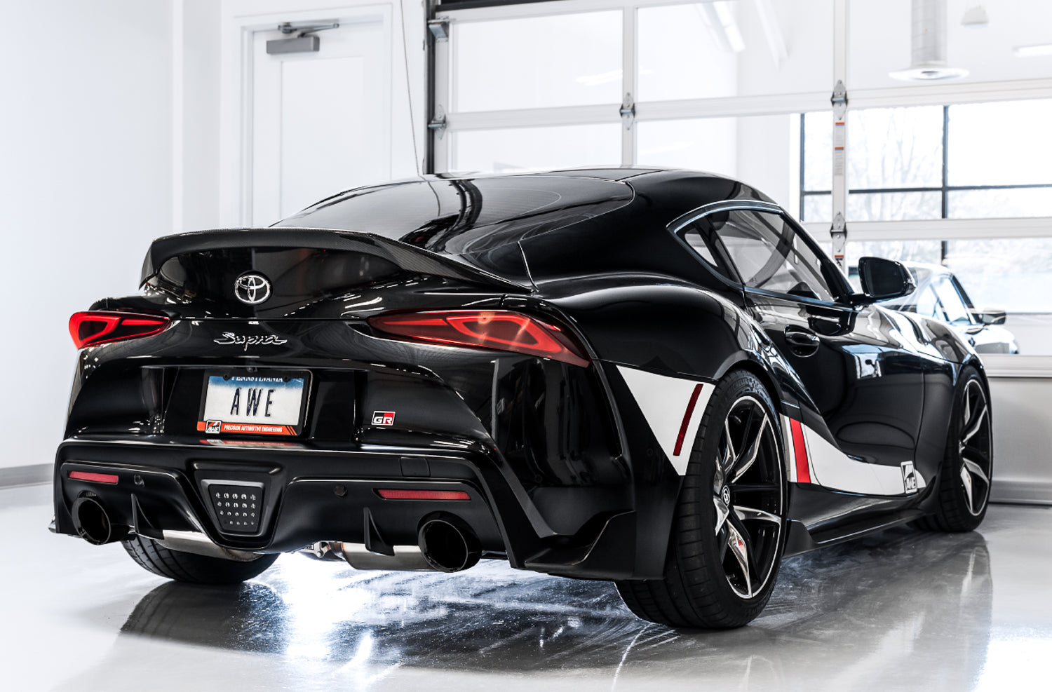 AWE Resonated Touring Edition Exhaust for A90 Supra - 5" Diamond Black Tips