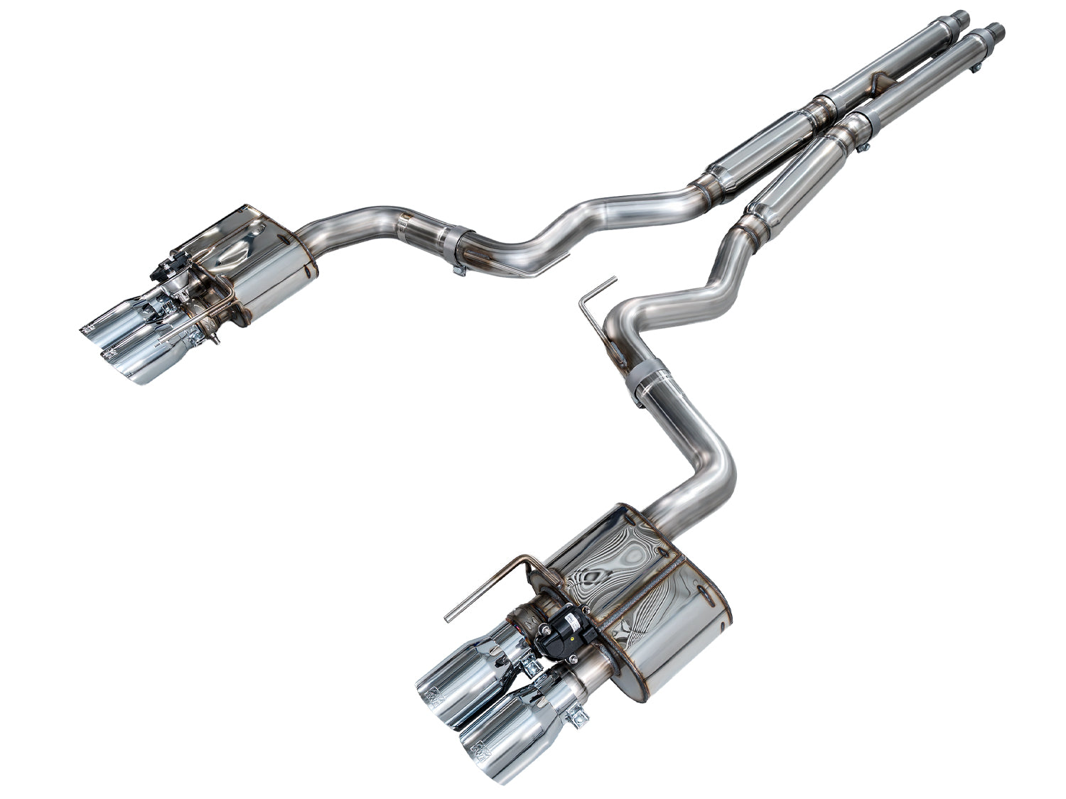 AWE SwitchPath™ Cat-back Exhaust for '18-'23 S550 Mustang GT - Quad Chrome Silver Tips