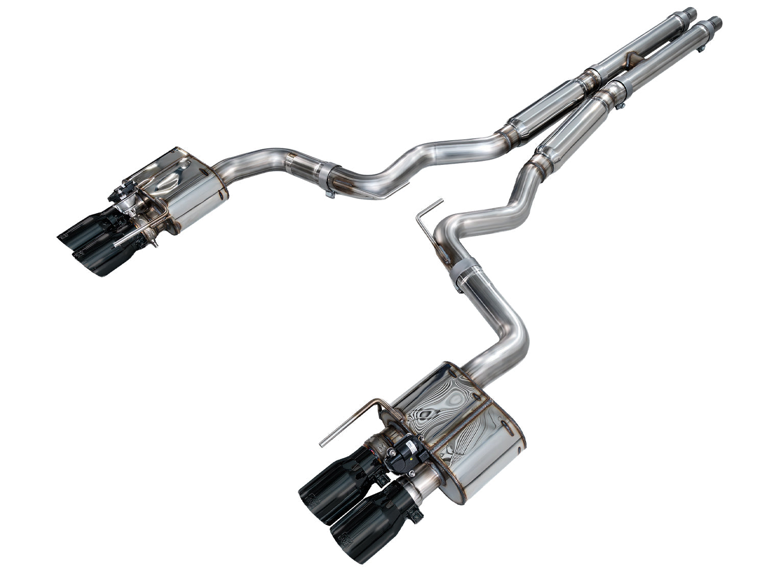 AWE SwitchPath™ Cat-back Exhaust for '18-'23 S550 Mustang GT - Quad Diamond Black Tips