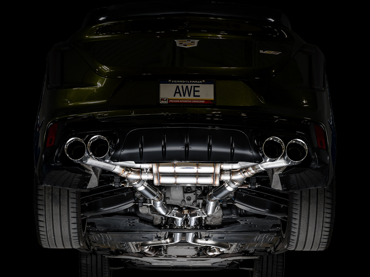 AWE SwitchPath™ Exhaust for Cadillac CT4-V Blackwing - Chrome Silver Tips