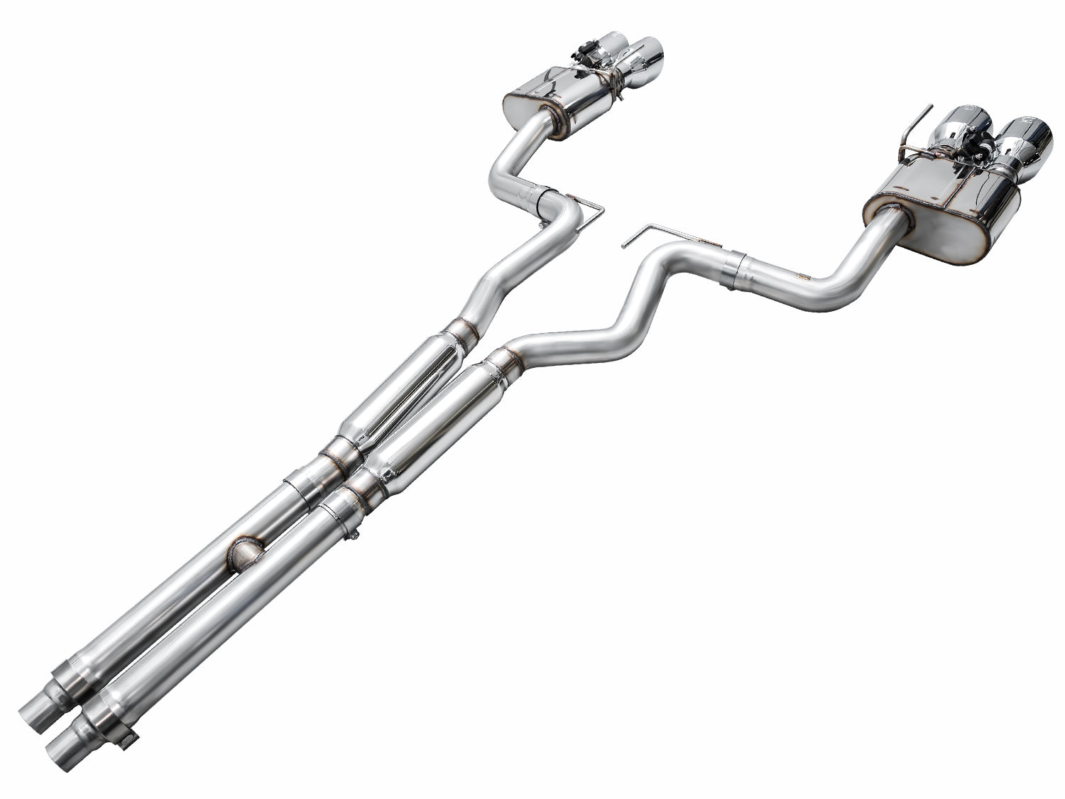 AWE SwitchPath™ Exhaust for S650 Ford Mustang Dark Horse - Quad Chrome Silver Tips