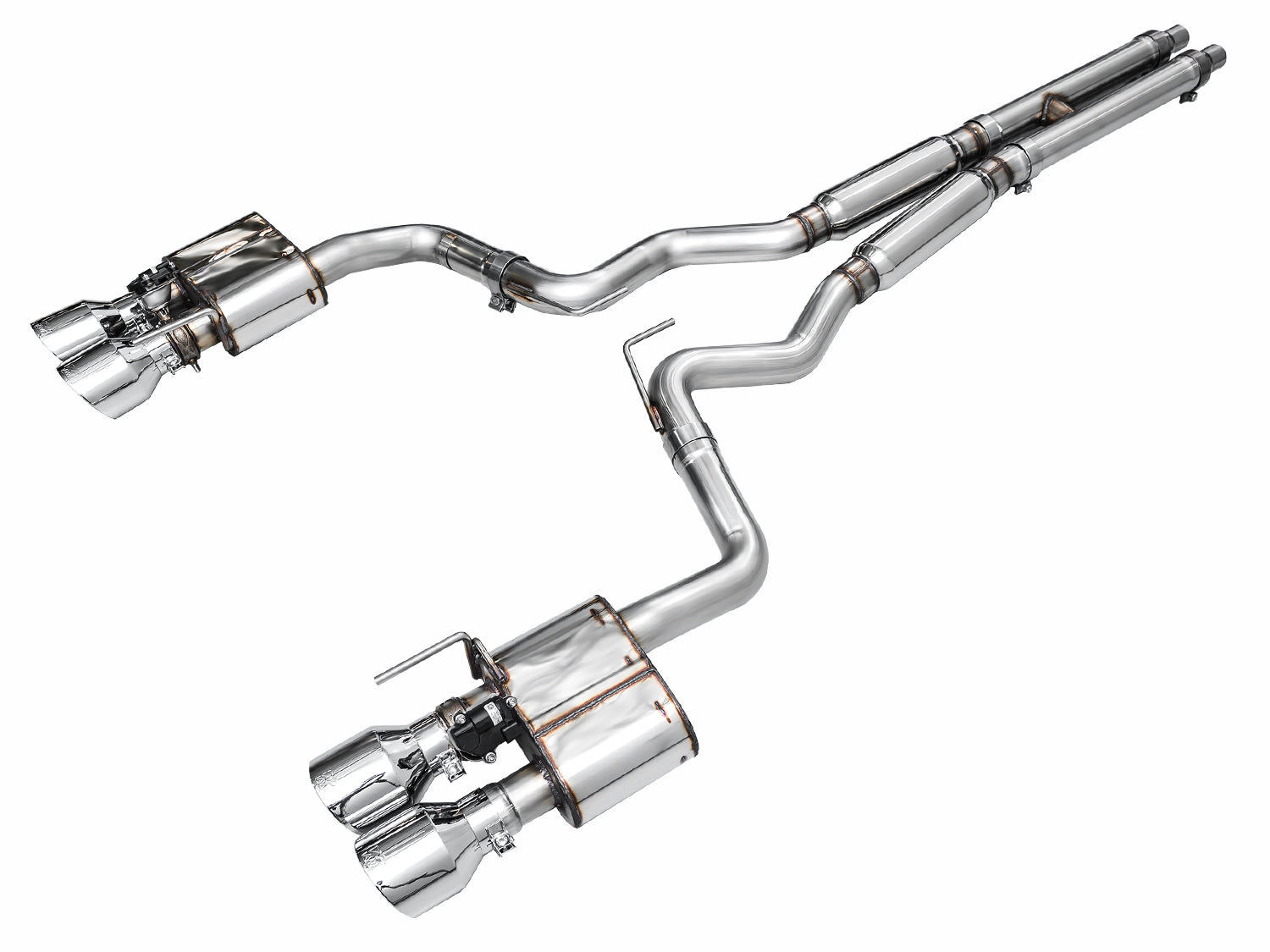 AWE SwitchPath™ Exhaust for S650 Ford Mustang Dark Horse - Quad Chrome Silver Tips