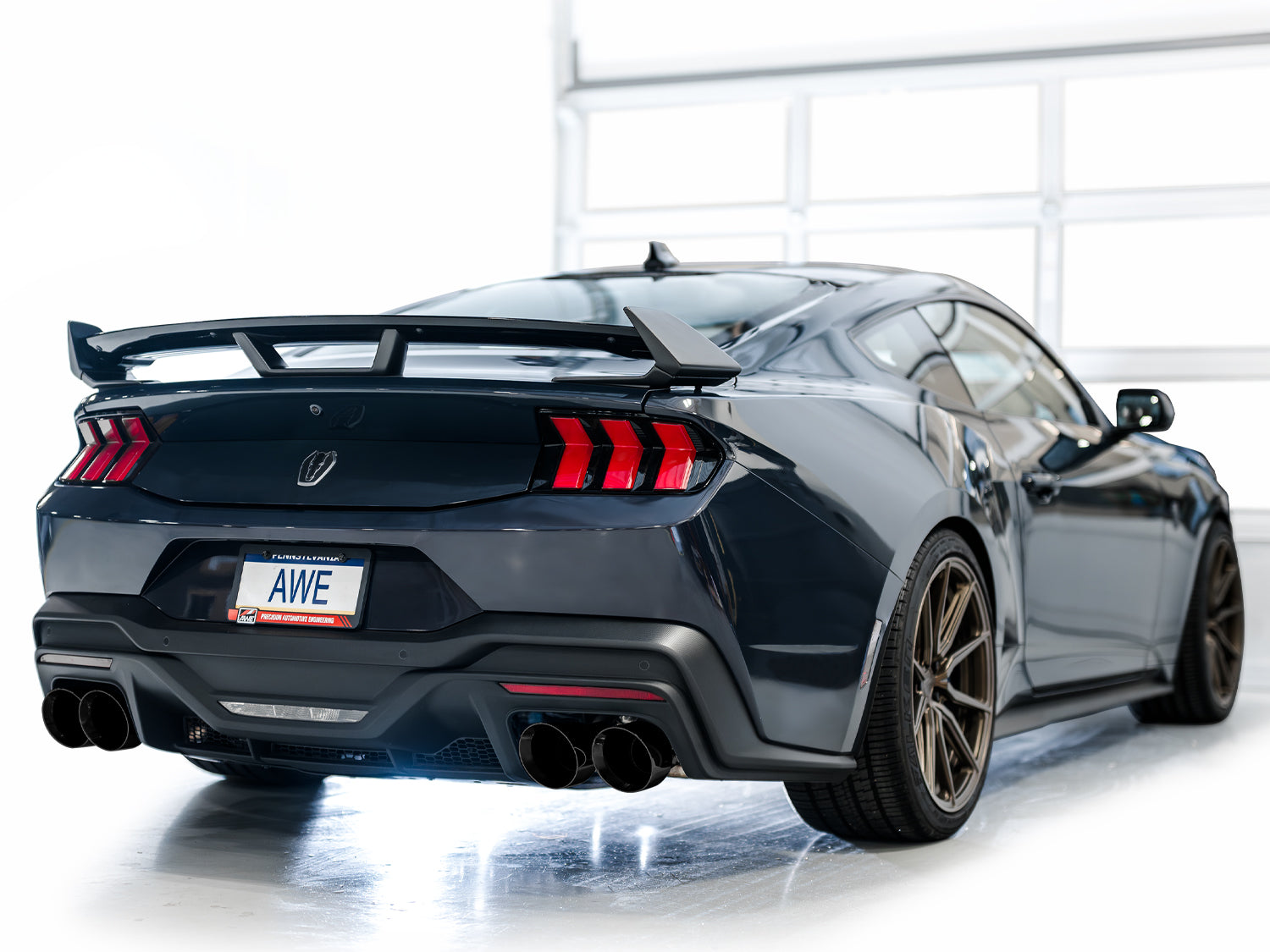 AWE SwitchPath™ Exhaust for S650 Ford Mustang Dark Horse - Quad Diamond Black Tips
