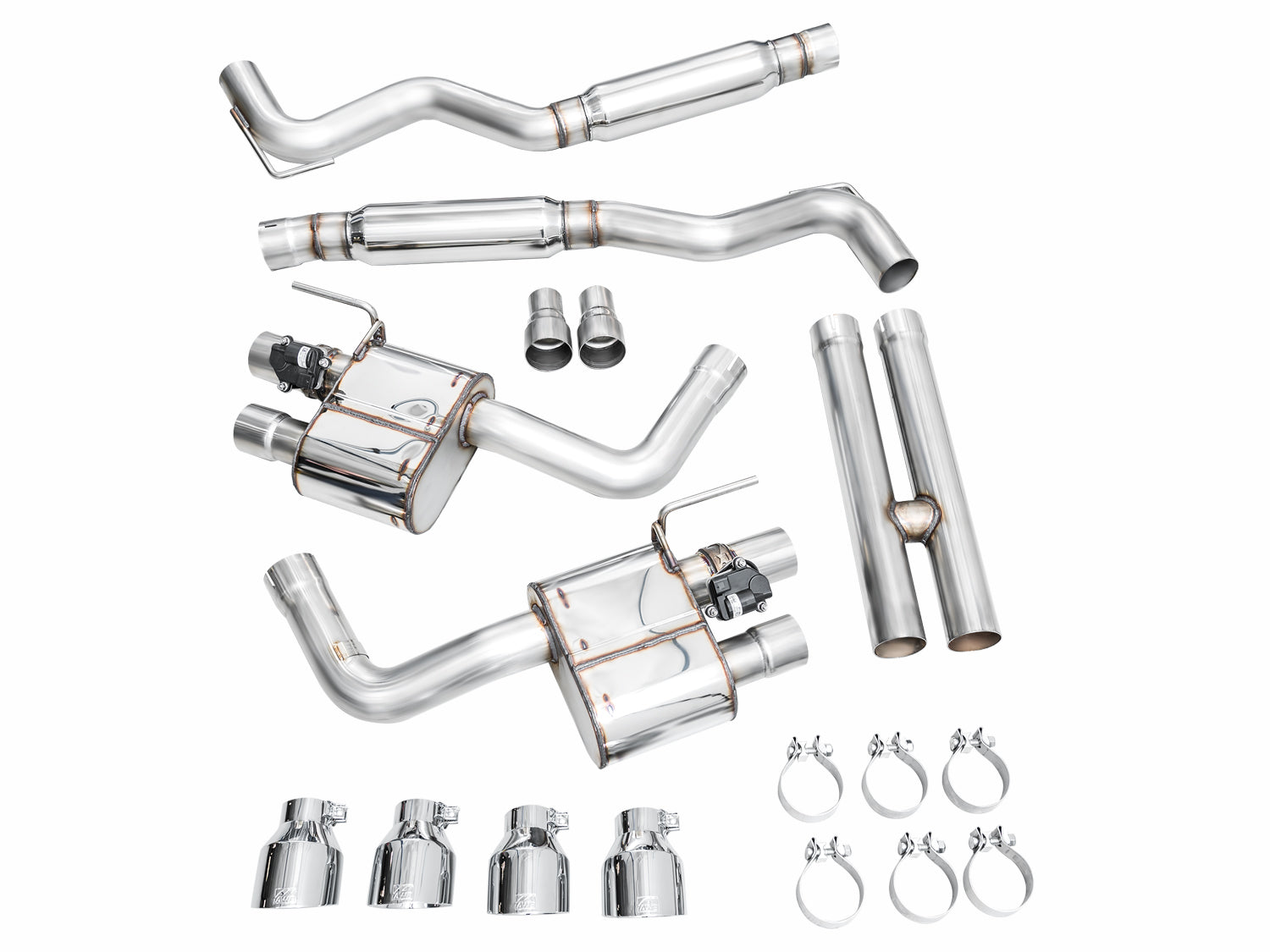 AWE SwitchPath™ Exhaust for S650 Ford Mustang GT Fastback - Quad Chrome Silver Tips