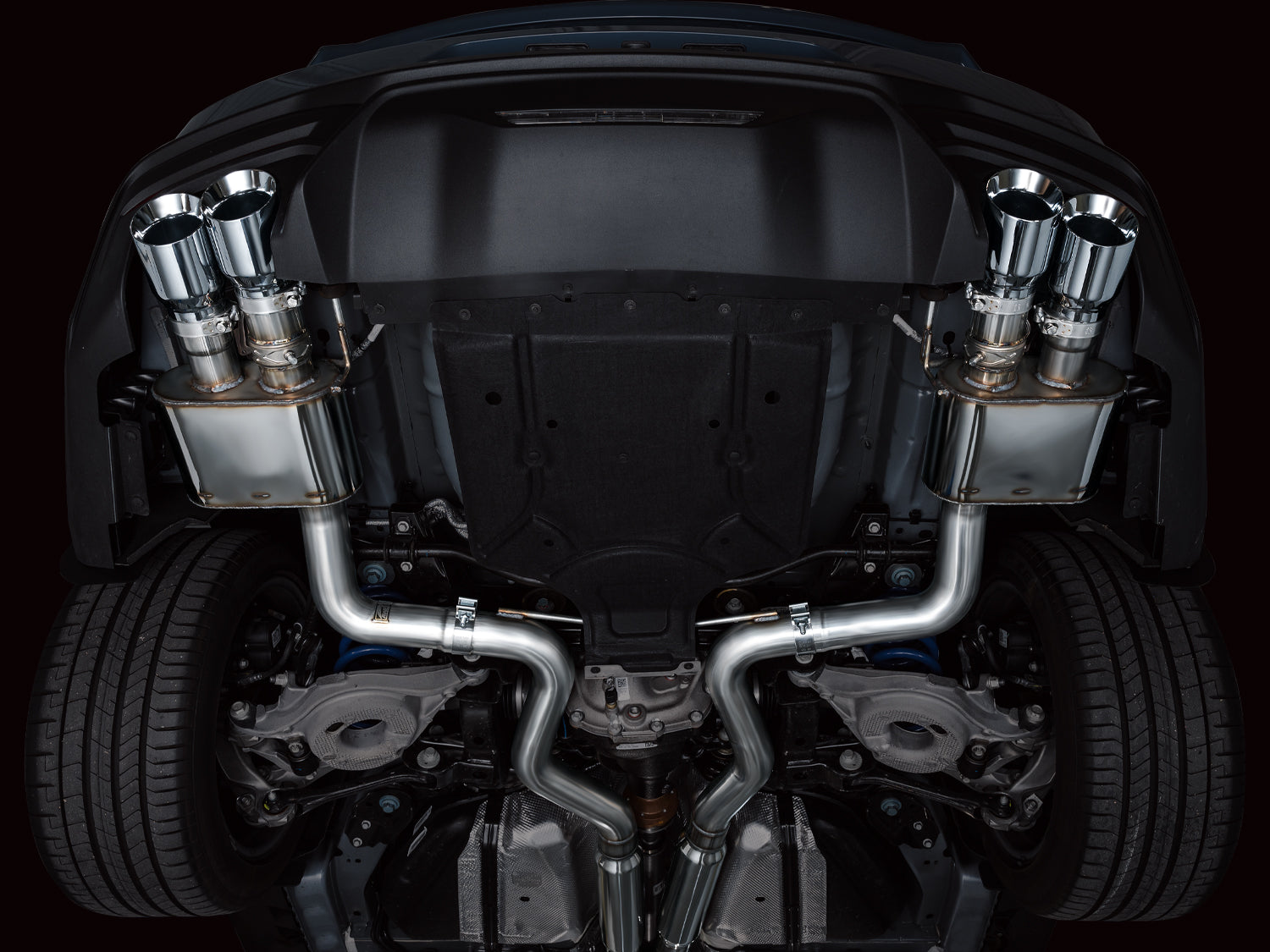 AWE SwitchPath™ Exhaust for S650 Ford Mustang GT Fastback - Quad Chrome Silver Tips