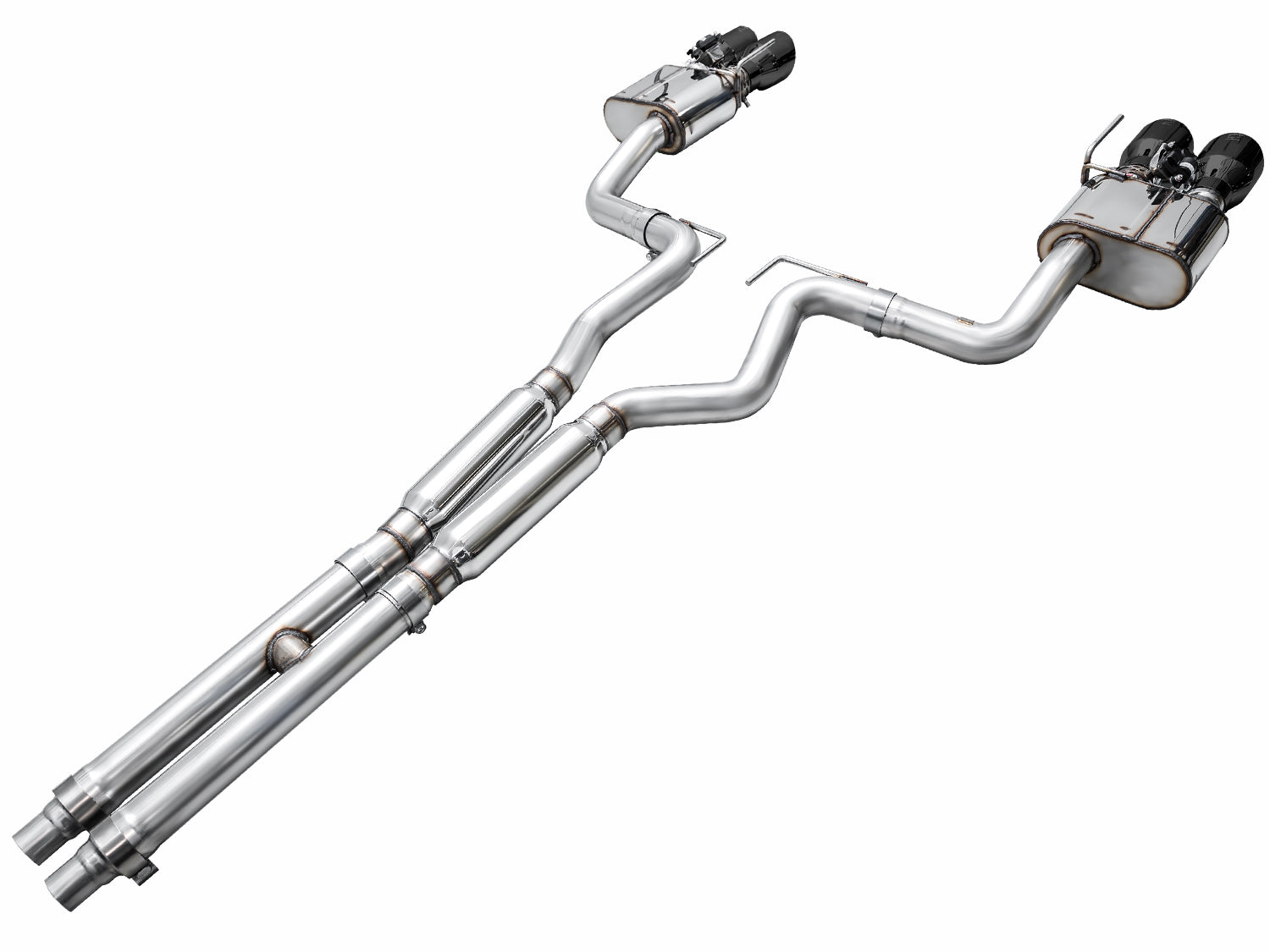 AWE SwitchPath™ Exhaust for S650 Ford Mustang GT Fastback - Quad Diamond Black Tips