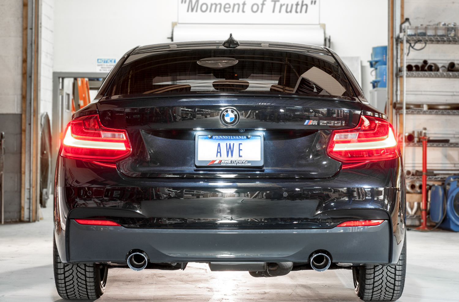 AWE Touring Edition Axle-back Exhaust for BMW F22 M235i / M240i - Chrome Silver Tips (90mm)