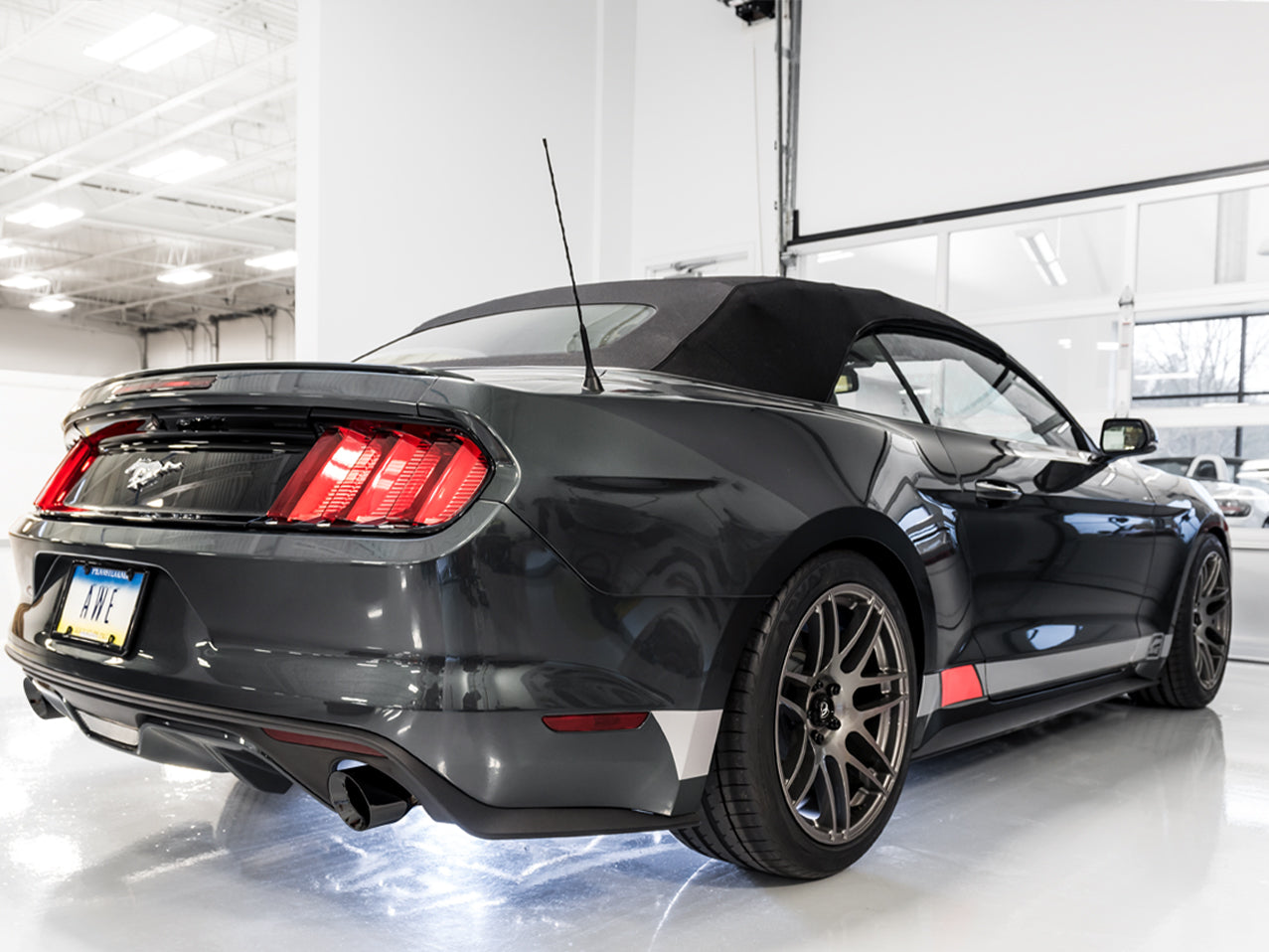 AWE Touring Edition Axle-back Exhaust for S550 Mustang EcoBoost - Diamond Black Tips