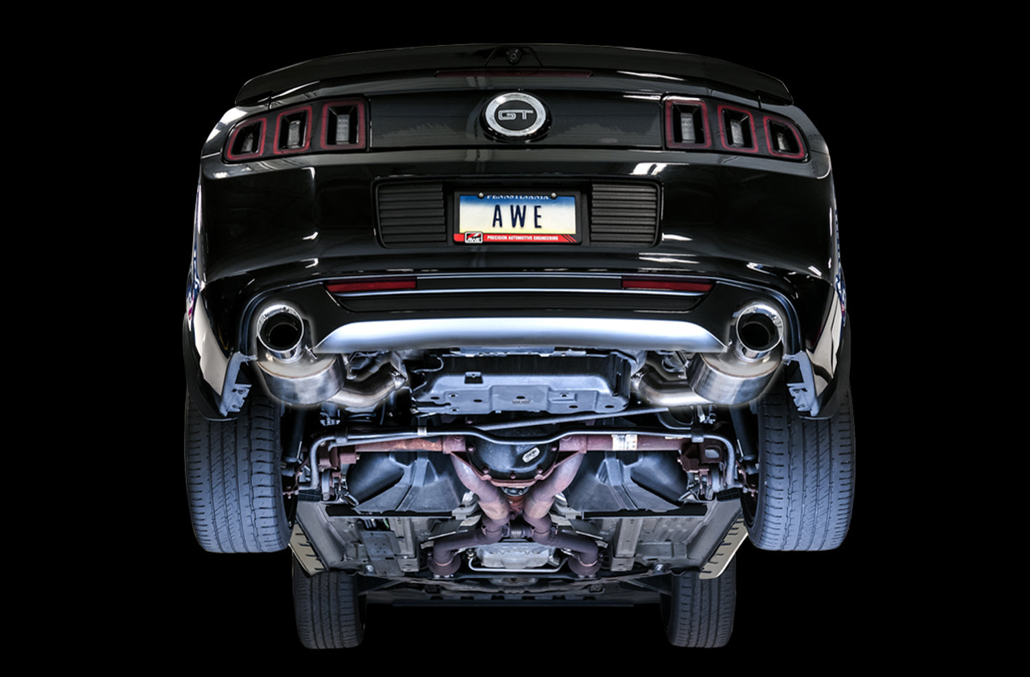AWE Touring Edition Axle-back Exhaust for the S197 Ford Mustang GT - Chrome Silver Tips