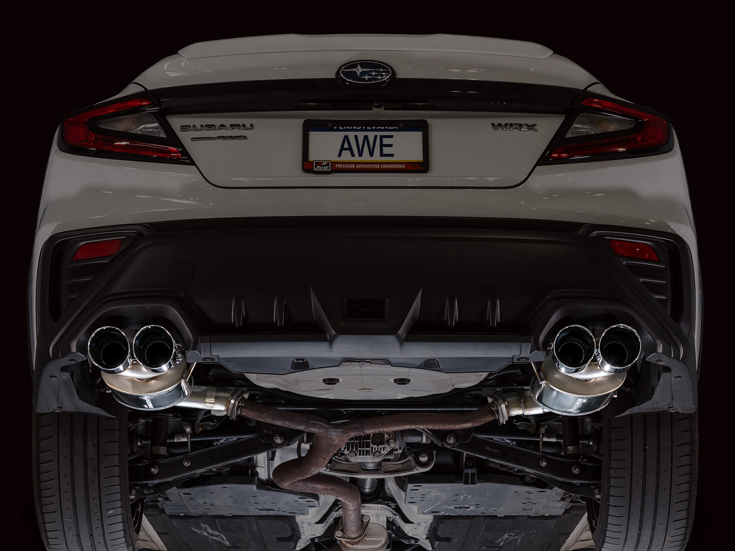 AWE Touring Edition Axleback Exhaust for VB Subaru WRX - Chrome Silver Tips