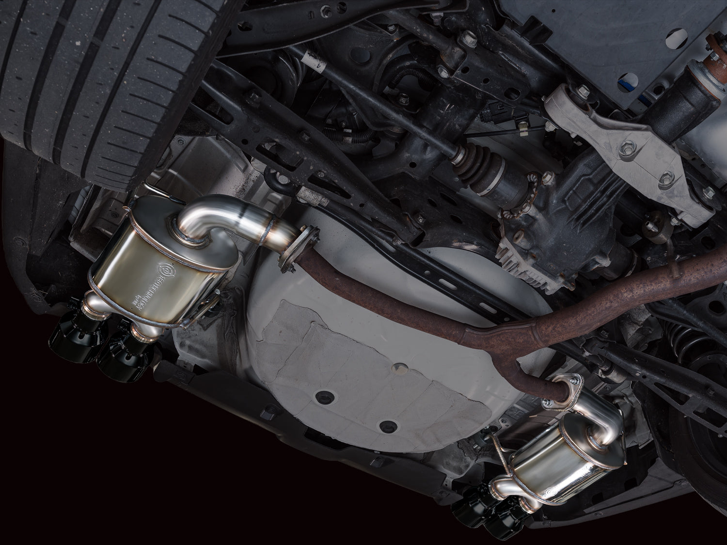 AWE Touring Edition Axleback Exhaust for VB Subaru WRX - Diamond Black Tips