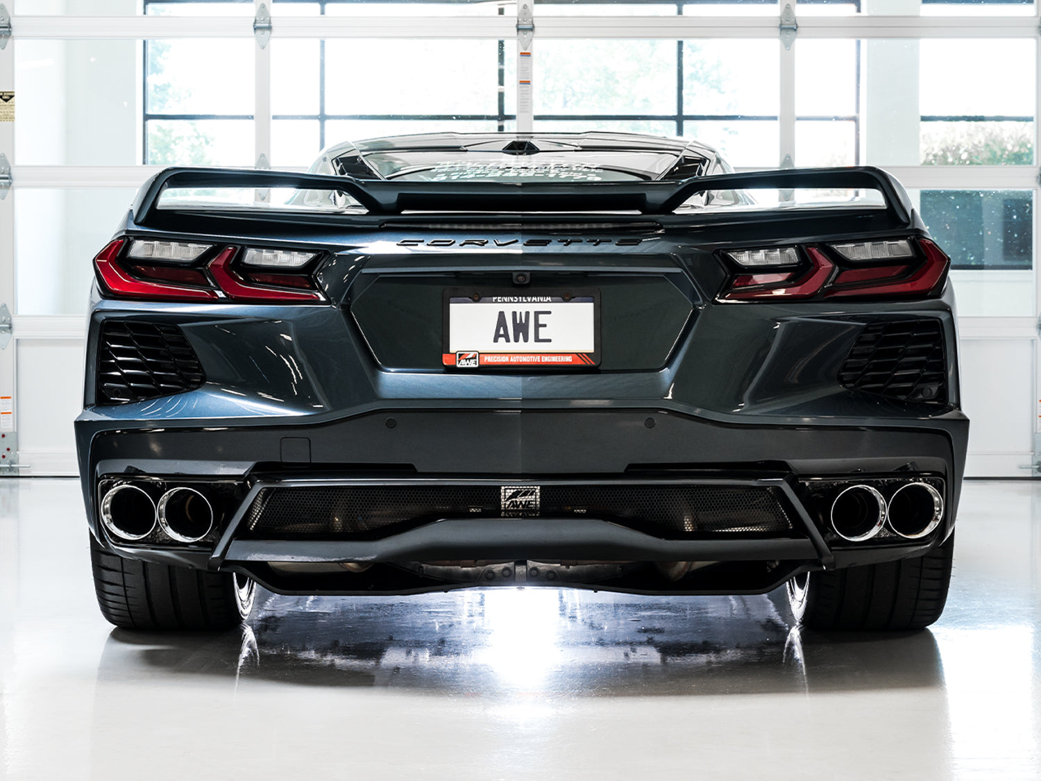 AWE Touring Edition Exhaust for C8 Corvette -- Chrome Silver Tips