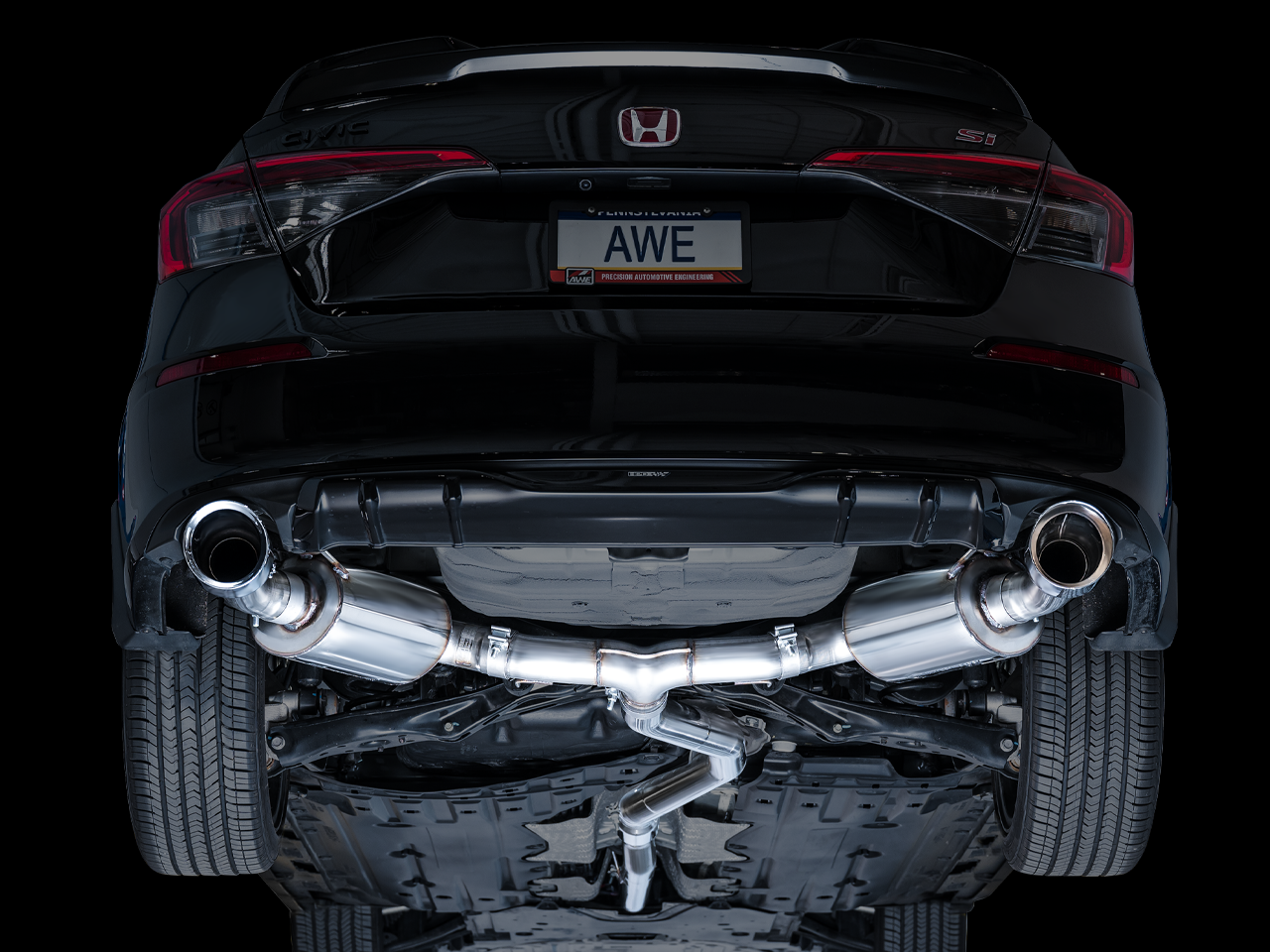 AWE Touring Edition Exhaust for FE1 Civic Si/DE4 Acura Integra - Chrome Silver Tips