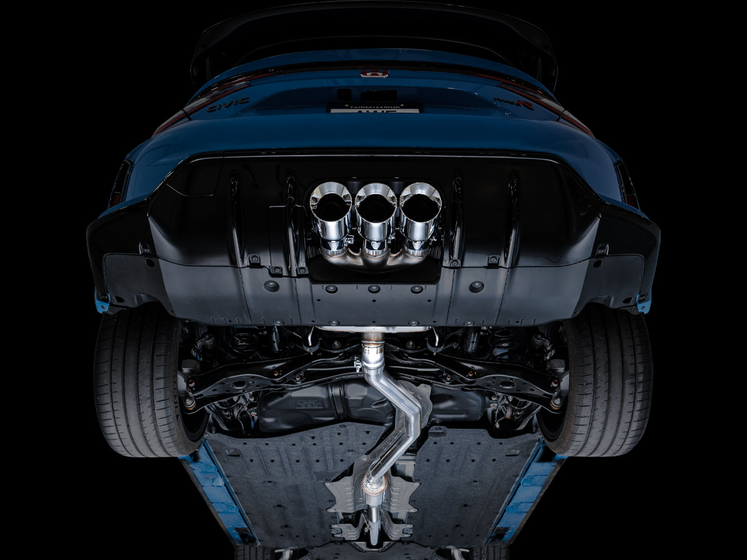 AWE Touring Edition Exhaust for FL5 Civic Type R - Triple Chrome Silver Tips