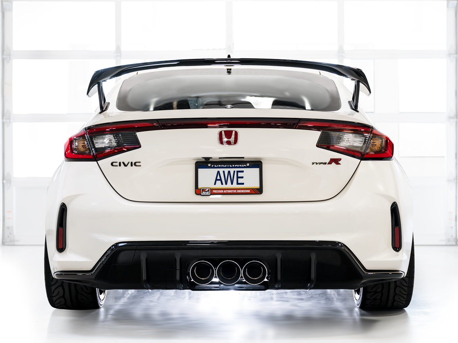 AWE Touring Edition Exhaust for FL5 Civic Type R - Triple Chrome Silver Tips