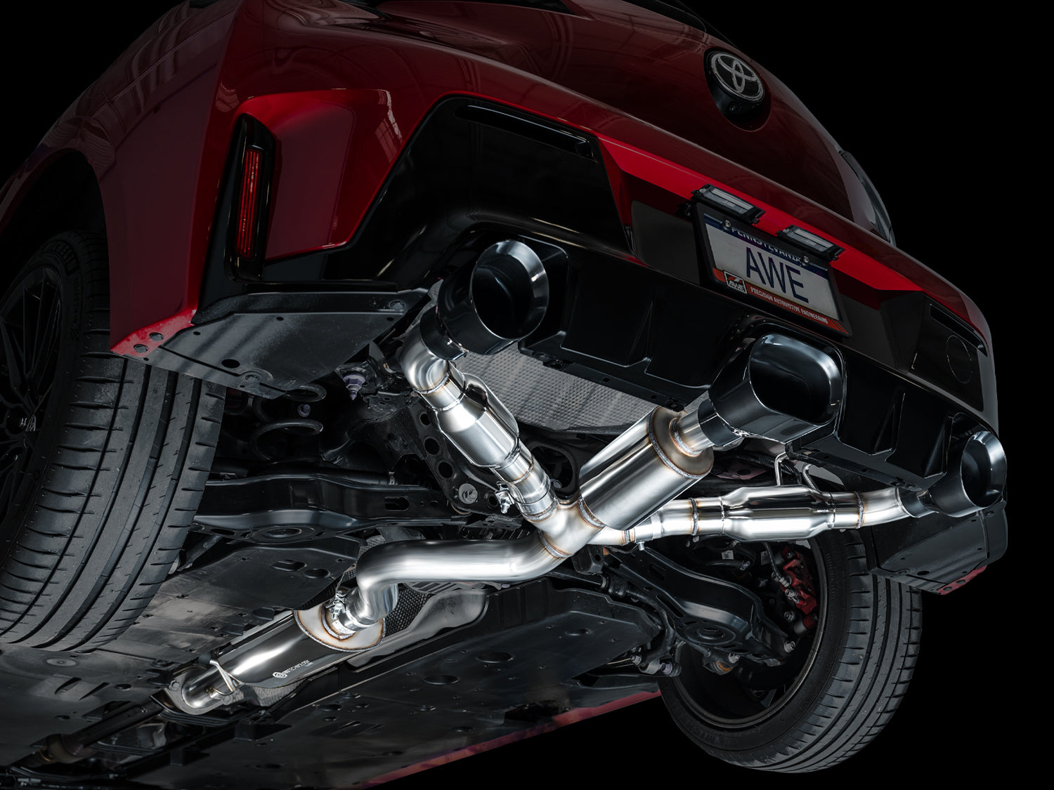 AWE Touring Edition Exhaust for GR Corolla - Diamond Black Tips