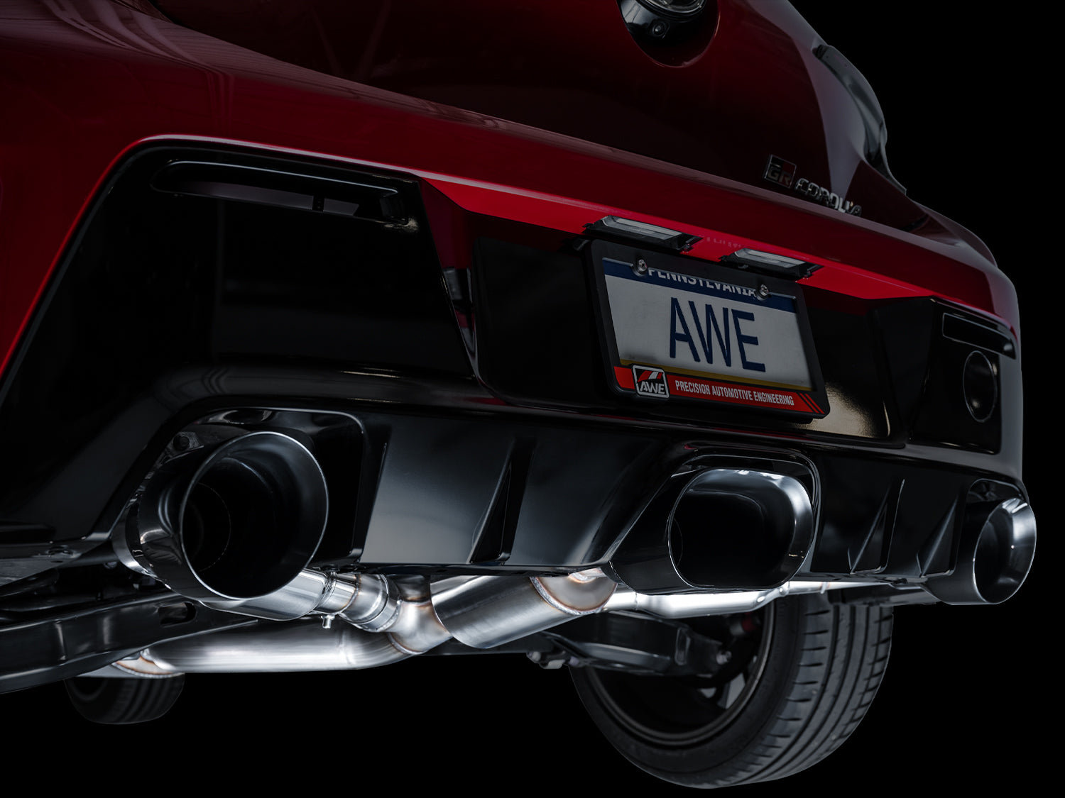 AWE Touring Edition Exhaust for GR Corolla - Diamond Black Tips