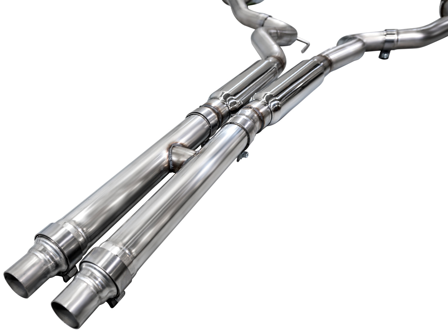 AWE Touring Edition Exhaust for S650 Ford Mustang GT Fastback - Dual Chrome Silver Tips
