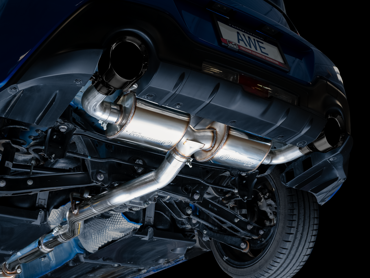 AWE Touring Edition Exhaust for Subaru BRZ / Toyota GR86 / Toyota 86 / Scion FR-S - Diamond Black Tips