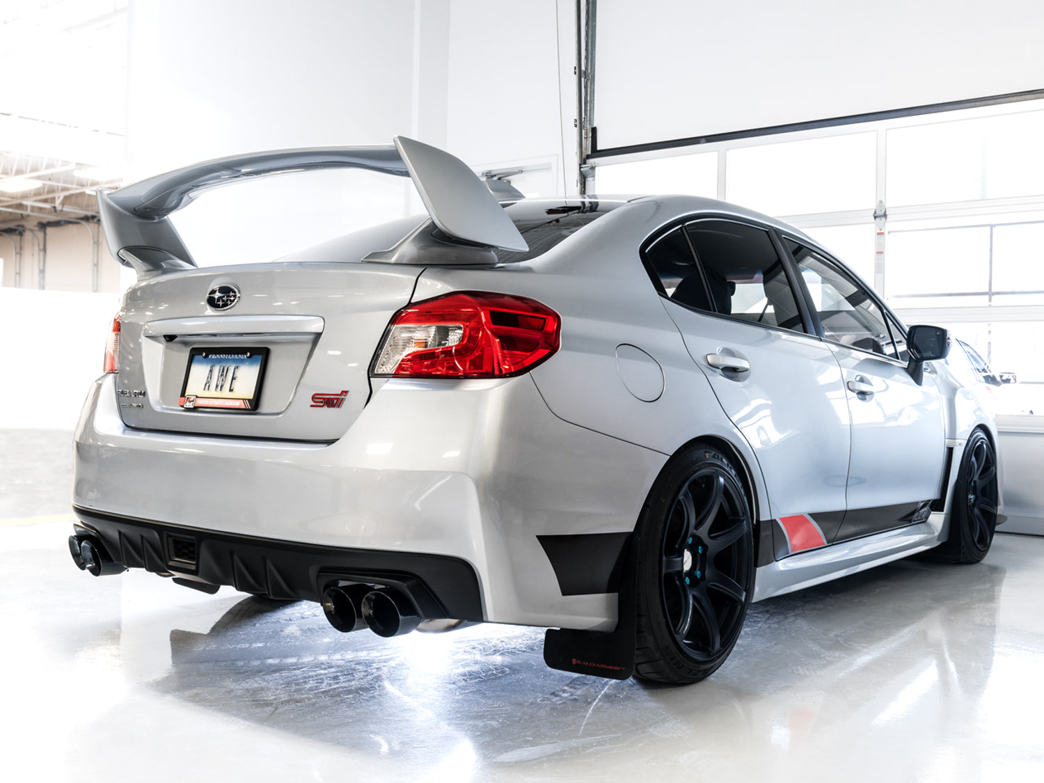 AWE Touring Edition Exhaust for VA STI / GV WRX / GV STI Sedan - Diamond Black Quad Tips (102mm)
